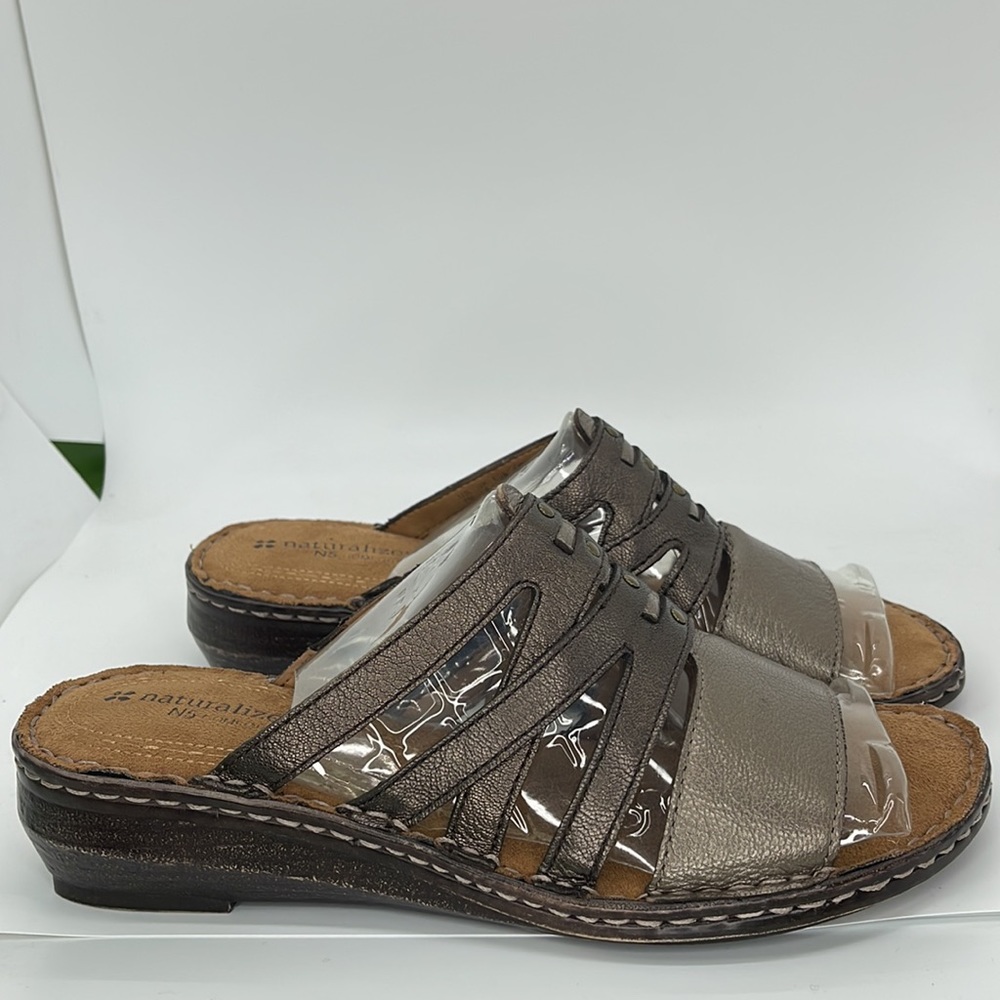 Naturalizer Leanna N5 comfort brown wedge leather sandals size 8M